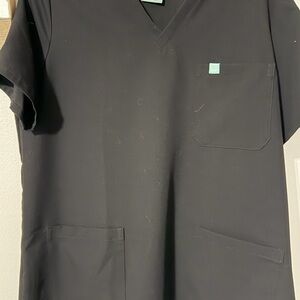 Classic Black V-Neck Scrub Top